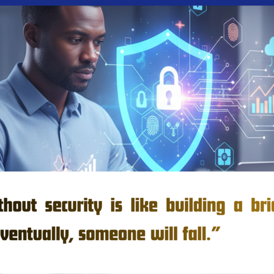 The shield with digital threats illustration